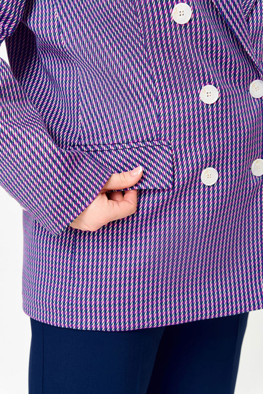 Жакет Swallow 816.1 Лилово-молочная мелкая гусиная лапка фото 11