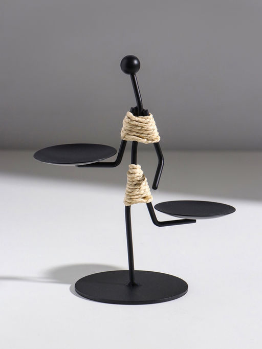 Подсвечник на 2 свечи «Абориген жонглёр», металл, d=6 см, 16×8×16 см