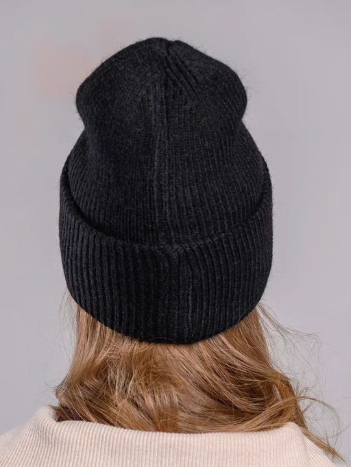 Теплая зимняя шапка бини из нежнейшей ангоры - Pretty mania фото 3