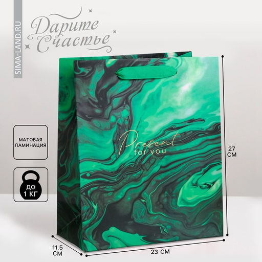 Цена за 2 шт. Пакет подарочный ламинированный, упаковка, Present for you, ML 23 х 27 х 11.5 см