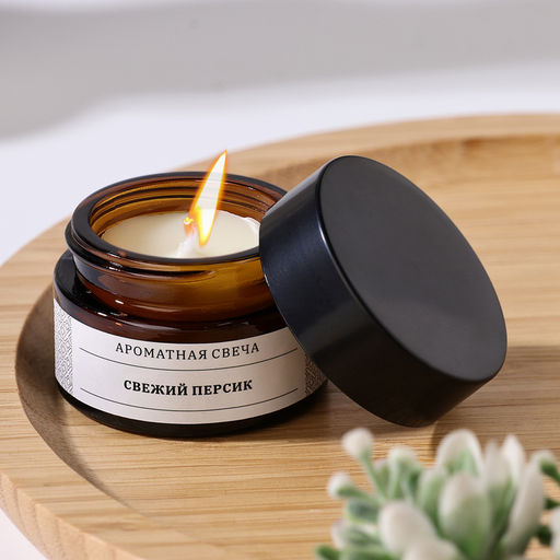 Ароматическая свеча в банке «Свежий персик», соевый воск, 12 г