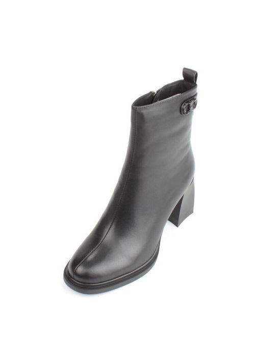 04-M3-1464 BLACK Ботильоны зимние женские (натуральная кожа, натуральный мех)