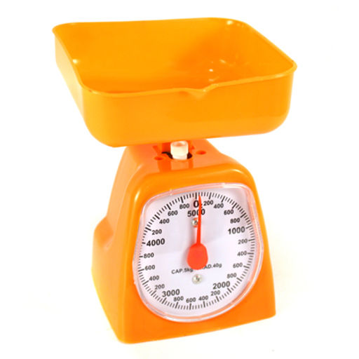 Весы кухонные 5кг пластмассовый корпус Family 12,5х12х20,5см, цвета микс (Китай)
