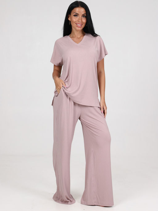 430 ПИЖАМА ЖЕНСКАЯ (брюки) (Пудра) - А-дина фото 3