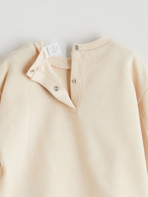 K?z Bebek Bask?l? Sweatshirt ve Kadife Pantolon 2li