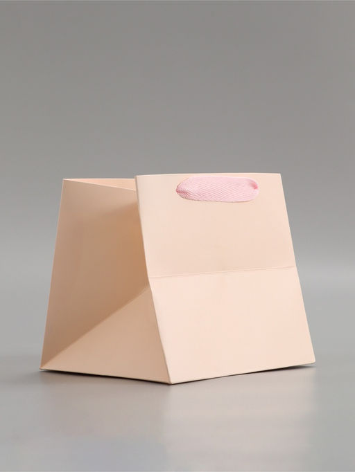 Цена за 2 шт. Пакет подарочный, крафт, с окном, «Розовый», 15×15×15 см