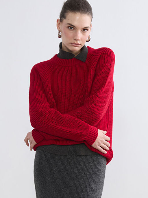 Bisiklet Yaka Kad?n Triko Kazak