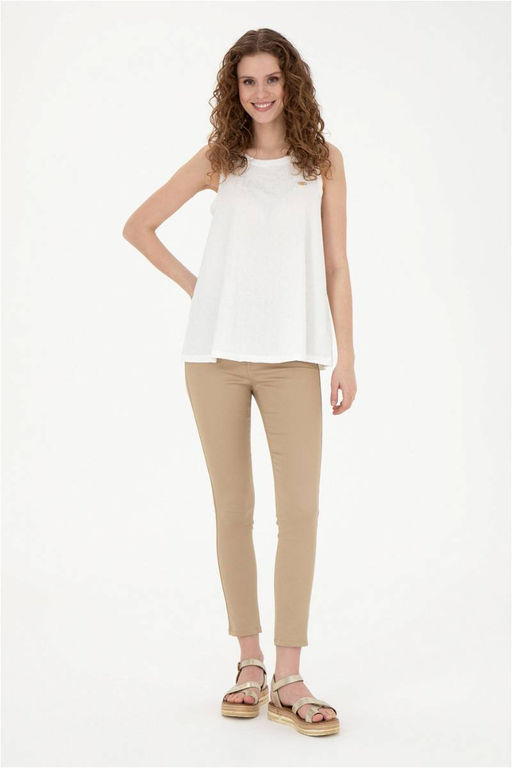 Женская футболка цвета экрю - U.s. polo assn фото 4