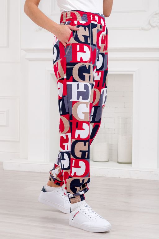 Брюки женские из футера Забава красная буква - Амадэль фото 4