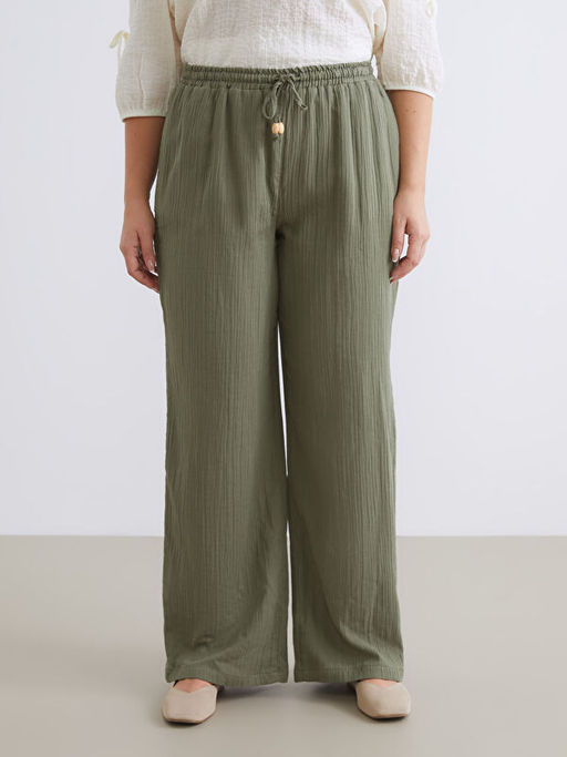 Beli Lastikli Dokulu Geni? Pa?a Kad?n Pantolon