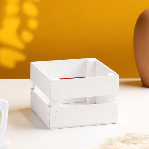 Кашпо деревянное реечное  Любовь 13х13х10 см белый - Дарим красиво фото 3