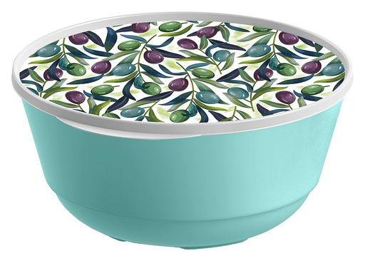 Миска "Bergamo" 3л с крышкой с декором (зеленый) 221165818/05