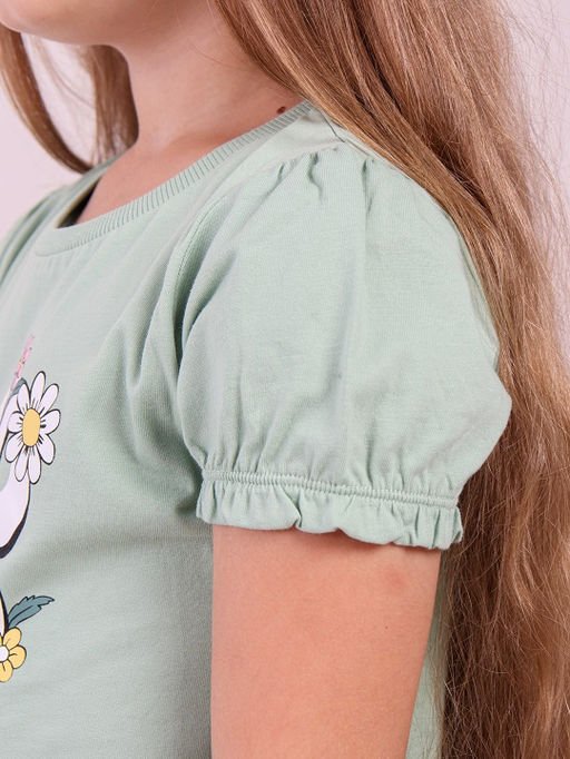 CRB wear / CWKG 90270-37 Комплект для девочки (футболка, бриджи),зеленый  фото 3