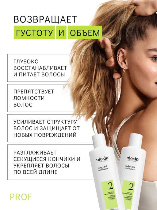 Кондиционер Система 2 для натуральных истонченных волос, 300 мл Nioxin