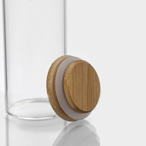 Банка для хранения BellaTenero «Эко», 300 мл, 5.5×15.5 см, с бамбуковой крышкой, стекло, прозрачная