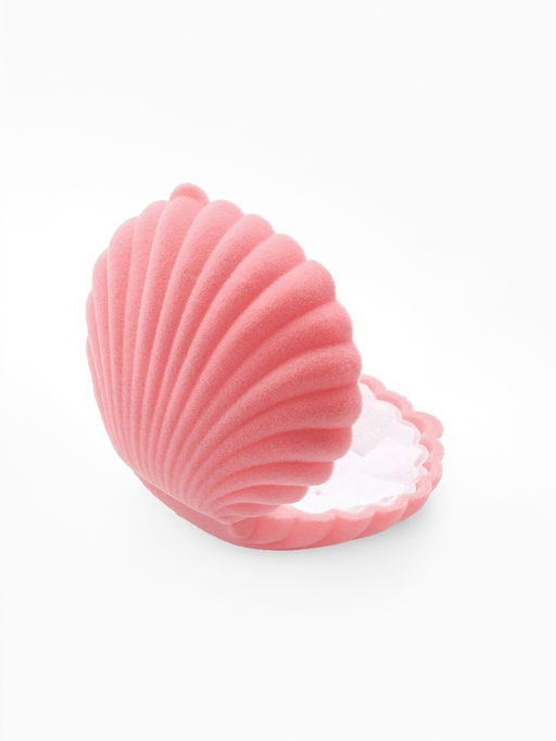 Футляр под серьги, кулон Ракушка, 6?5.5 см, бархатный, розовый