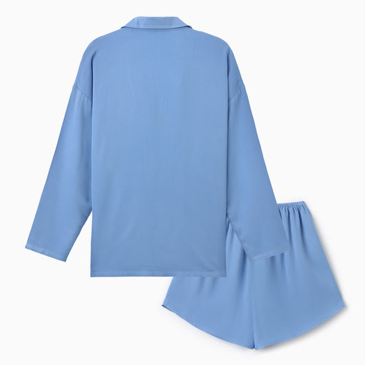 Костюм женский (рубашка, шорты) MINAKU: Casual Collection, голубой, размер 48