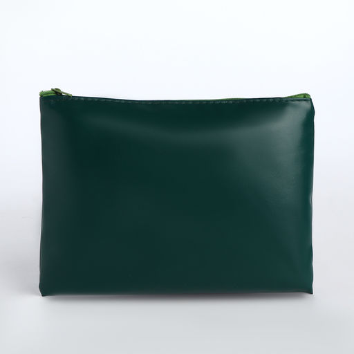 Цена за 2 шт. Косметичка на молнии плоская, однотонная, зелёная - Simaland фото 2