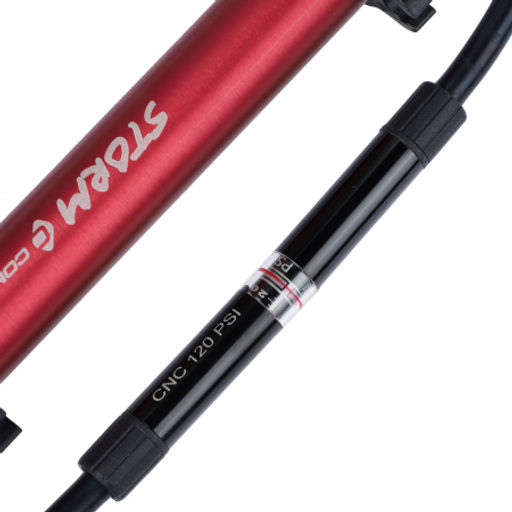 Насос для велосипеда ручной COMIRON STORM, алюминиевый цилиндр стальная складная ножка ручка и основание литой пластик Presta-Schrader, 11 бар /уп 50/ - Галеонтрейд фото 5