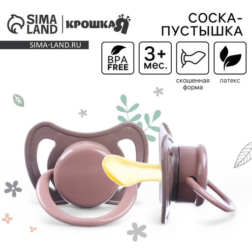Соска - пустышка латексная ортодонтическая «Лес», от 6 мес., коричневый