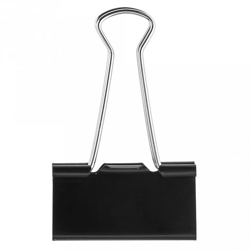 Зажим для бумаги 41мм металл, цвет - черный, набор 24 штукb, в пластиковой банке д11,8см h7см (Китай) - Домашняя мода фото 6