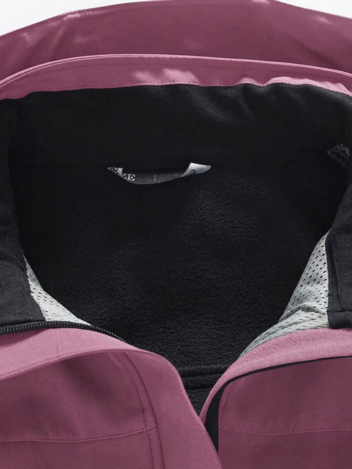 Ветровка женская софтшелл виндстоппер с капюшоном спортивная малинового цвета 9616_1M