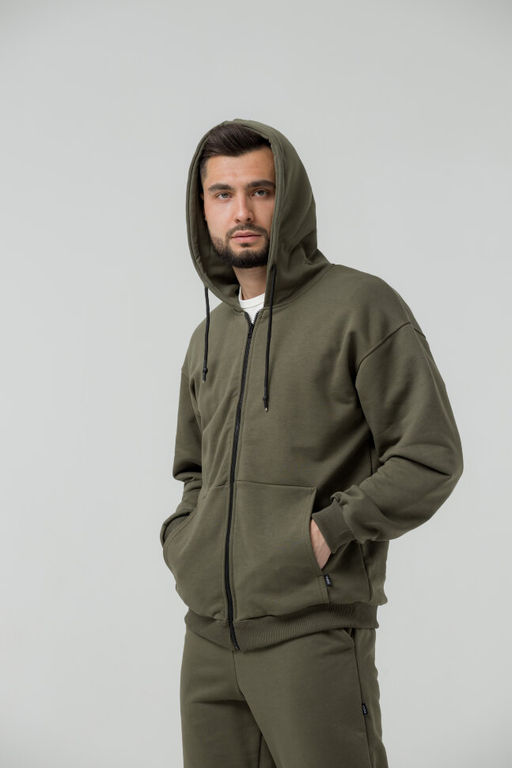 265ПМ Костюм мужской на молнии, хаки (3хнитка петля) - Knitka wear фото 11