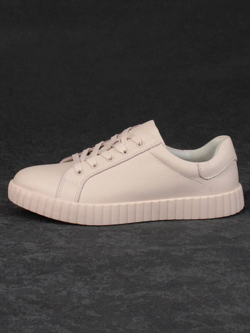05-PDA175-3 BEIGE/PINK Кроссовки женские (натуральная кожа)
