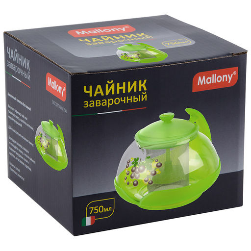 Чайник заварочный Decotto-G-750 с пл. ручкой, фильтр нерж, Mallony, 910114