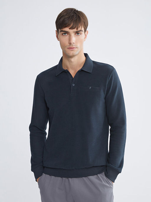 Polo Yaka Erkek Sweatshirt