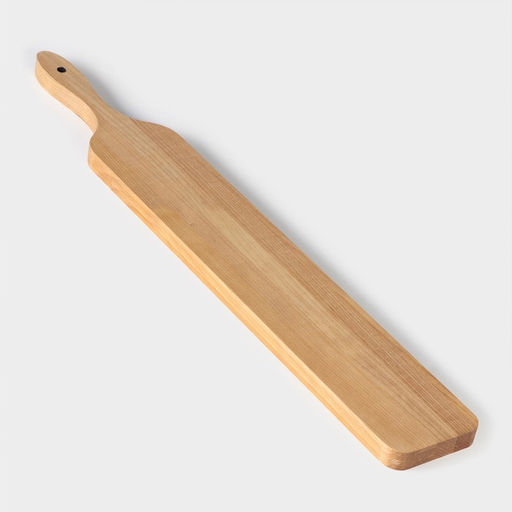 Доска деревянная для подачи шотов с ручкой, 60×9×1,8 см, на 8 рюмок, диаметр ячеек 3,9 см, с пропиткой, берёза