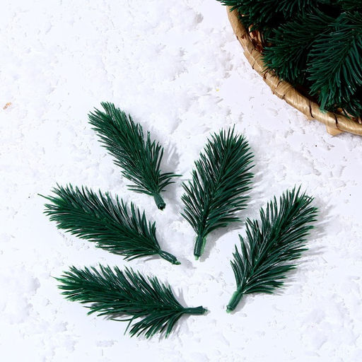 Ветка декоративная новогодняя, набор 100 шт., размер 1 шт. — 8×3×3 см, искусственная