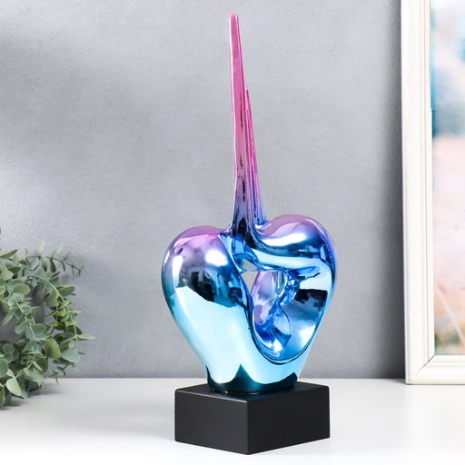 Фигурка керамика «Абстракция. Сердце», сиренево-синий, 9.5×20×41 см