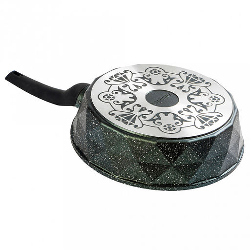 Сковорода с тефлоновым покрытием д24см "Бриллиант Green", h6,5см, s0,4см, ручка из термостойкого пластика (Россия)