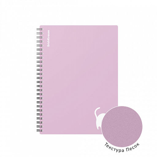 Цена за 2 шт. Тетрадь общая с пластиковой обложкой на спирали ErichKrause Brave cats, фиолетовый, A5, 80 листов, клетка  фото 2