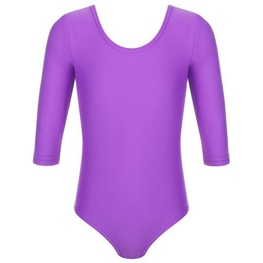 Купальник гимнастический Grace Dance, с рукавом 3/4, р. 30, цвет фиолетовый  фото 8