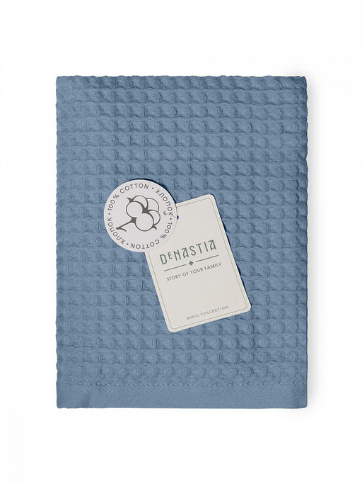 Полотенце для лица 50x90 синий вафельное полотно