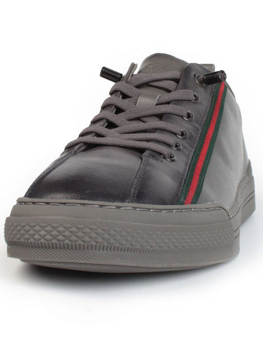 03-A69870-10-5 DK. GRAY Полуботинки спортивные мужские (натуральная кожа)