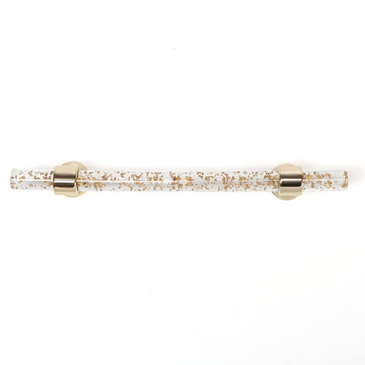 Ручка-скоба CAPPIO PK106, м/о 128 мм, d=12 мм, пластик, цвет прозрачно-золотой/золото