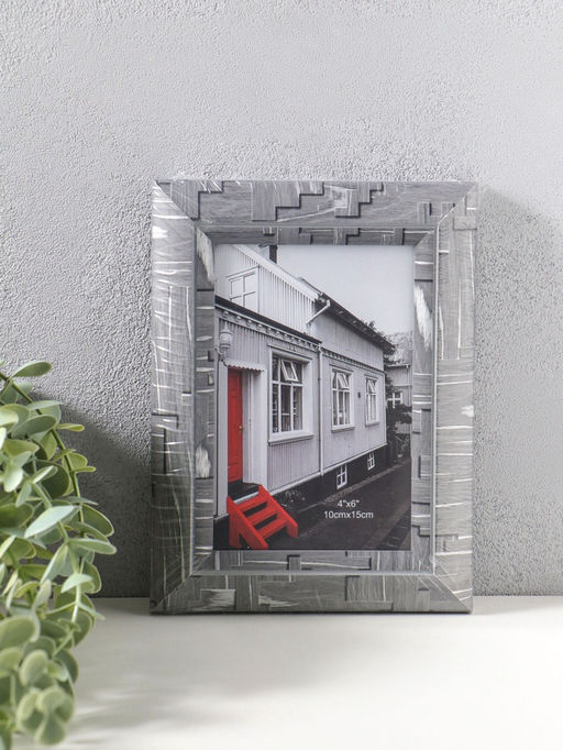 Фоторамка пластик 10х15 см "Моррис" тёмно-серый 19,8х15х2 см