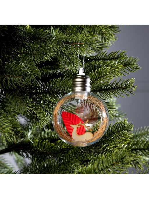 Ёлочный шар Олень, d=8 см, 1 LED, от батареек, свечение тёплое белое - Luazon lighting фото 10