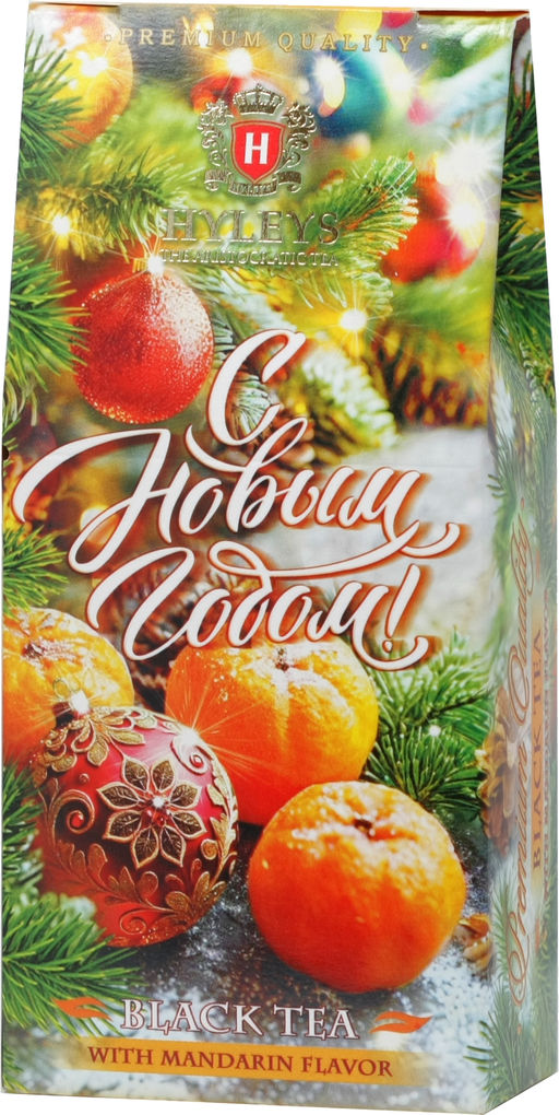 HYLEYS. Новый год. С Новым годом! Черный чай с мандарином 50 гр. карт.упаковка