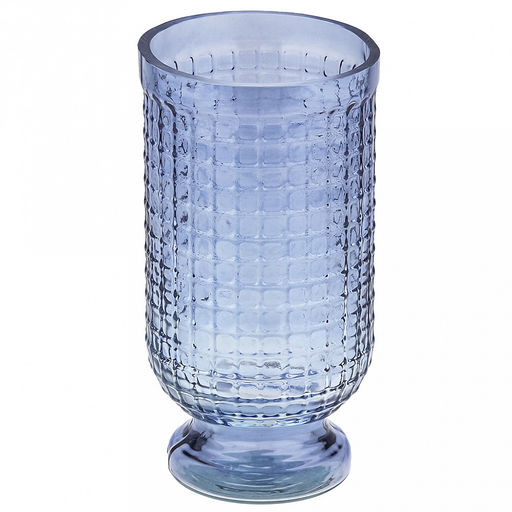 Ваза для цветов стеклянная "Маркуль-3" 1,25л, д11см, h21,5см, малая, текстурная, "Скандик", черничный (Россия)