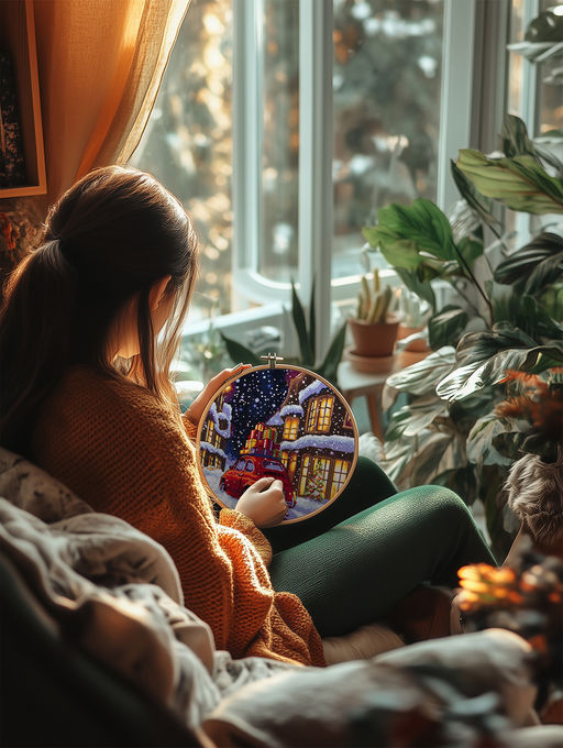 Набор для вышивания PANNA PR-7497 Рождественская улочка 22.5 х 30 см