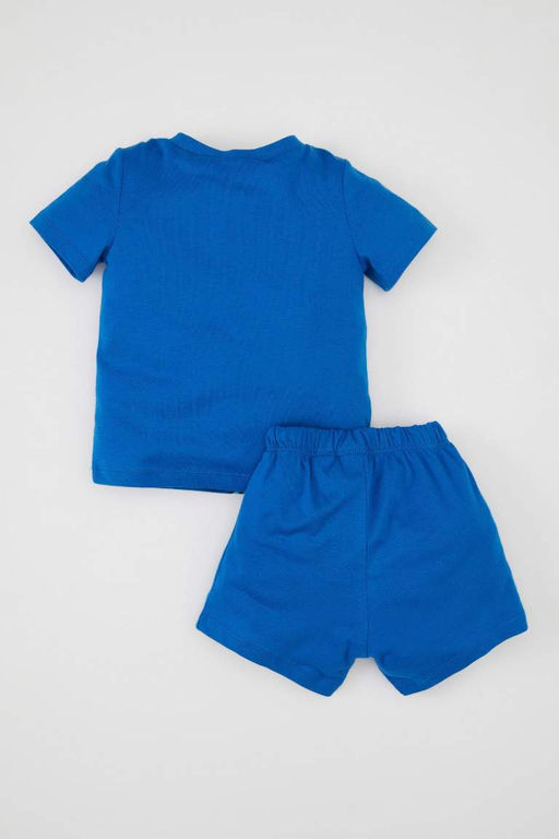 Пижамный комплект из чесаного хлопка с короткими рукавами и Суперменом для маленьких мальчиков - Defacto фото 5