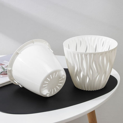 Кашпо Вдохновение (4,5л) Цв. Белый/белый (Арт. КШ-7931) - Вмс фото 4