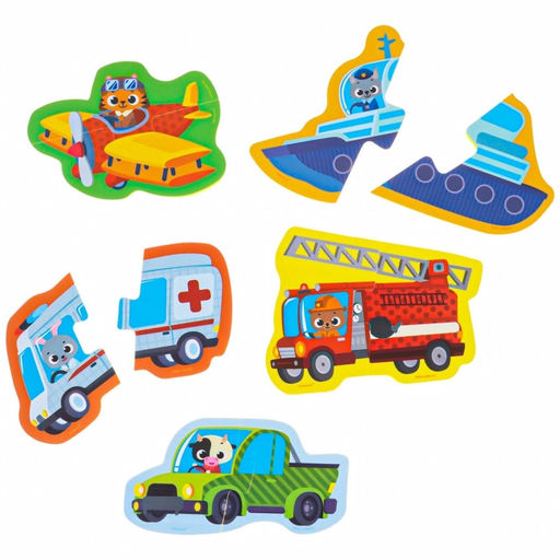 Пазлы мягкие для малышей Крошка Я «Транспорт», 5 пазлов, от 1 года