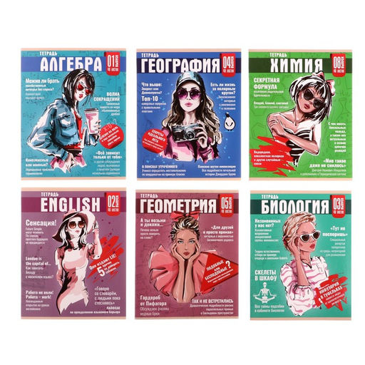 Набор предметных тетрадей Calligrata TOP «Журнал», 10 предметов, 48 листов, со справочным материалом, картонная обложка, глянцевая ламинация