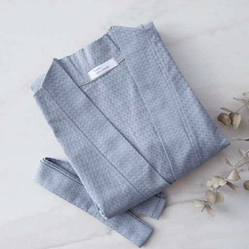 Халат вафельный мужской удлинённый Экономь и Я размер 50-52, цвет серый, 100% хлопок, 200 г/м²