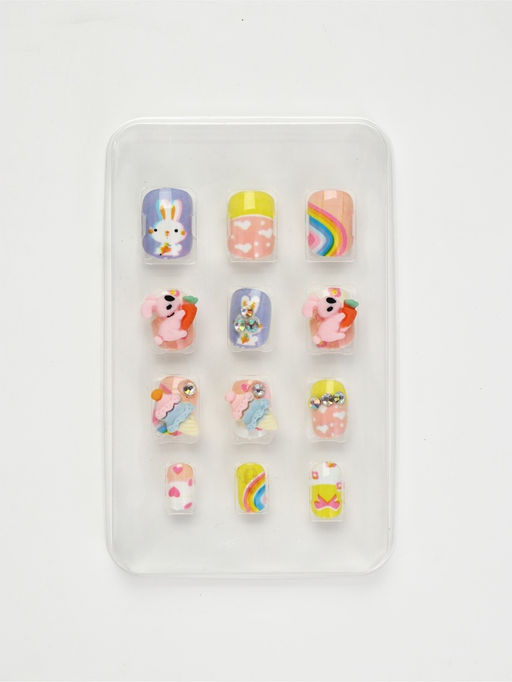 Детские накладные ногти «Милый зайка», 12 шт.
